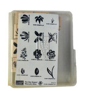 Stampin Up Floral Watercolor Minis Rubber Stamp Set of 12